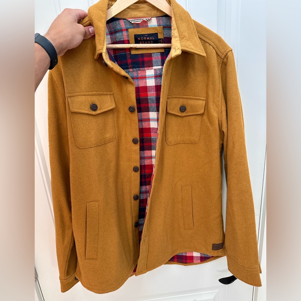 The Normal Brand Mustard Jacket w/ Flannel inside size Large